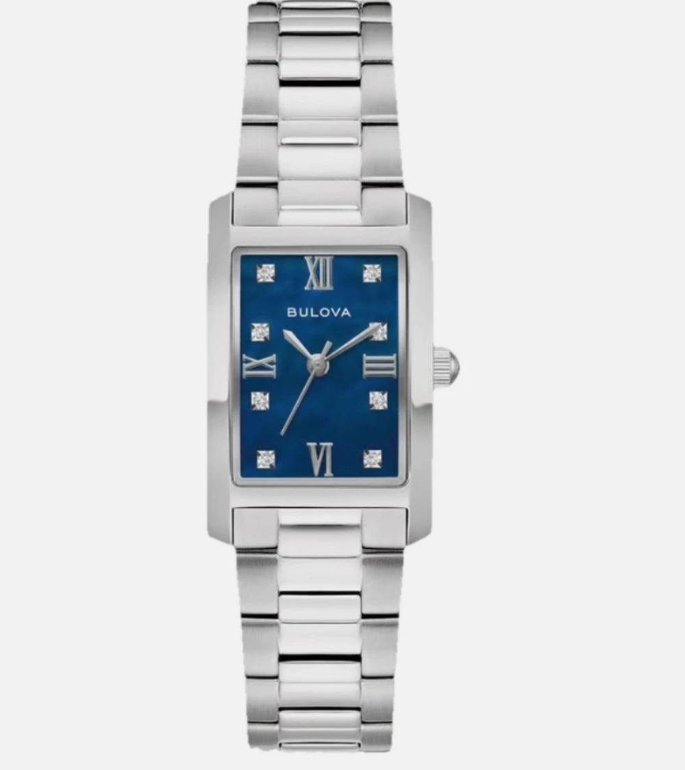 Bulova Classic 96P262 Women's Diamond Blue Dial 21mm Stainless Steel Quartz Watc